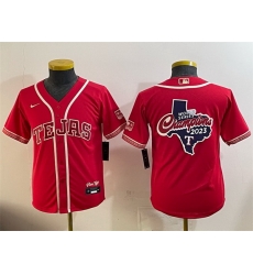 Youth Texas Rangers Team Big Logo Red 2026 City Connect Stadium Stitched Baseball Jersey Youth Texas Rangers Team Big Logo Red 2026 City Connect Stadium Stitched Baseball Jersey