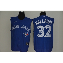 Blue Jays 32 Roy Halladay Royal Nike Cool Base Sleeveless Jersey