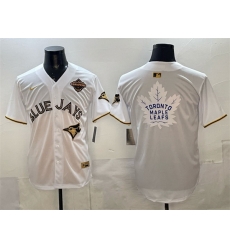 Men Toronto Blue Jays  26 Leafs Black Gold 2025 American League Champions With White Leafs Logo Limited Stitched Baseball Jersey 1