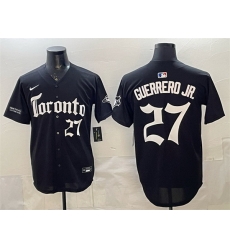 Men Toronto Blue Jays 27 Vladimir Guerrero Jr Black Gothic North Edition Limited Stitched Baseball Jersey Men Toronto Blue Jays 27 Vladimir Guerrero Jr Black Gothic North Edition Limited Stitched Baseball Jersey