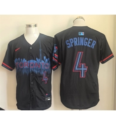 Men Toronto Blue Jays 4 George Springer Navy 2024 City Connect Limited Stitched Baseball Jersey