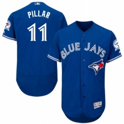 Mens Majestic Toronto Blue Jays 11 Kevin Pillar Blue Alternate Flex Base Authentic Collection MLB Jersey