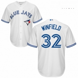 Mens Majestic Toronto Blue Jays 32 Dave Winfield Replica White Home MLB Jersey 