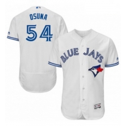 Mens Majestic Toronto Blue Jays 54 Roberto Osuna White Home Flex Base Authentic Collection MLB Jersey