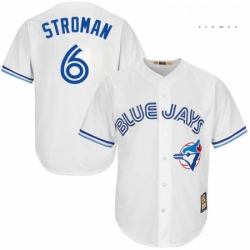 Mens Majestic Toronto Blue Jays 6 Marcus Stroman Replica White Cooperstown MLB Jersey