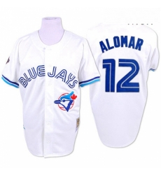 Mens Mitchell and Ness Toronto Blue Jays 12 Roberto Alomar Authentic White 1993 Throwback MLB Jersey