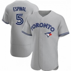 Men's Nike Toronto Blue Jays #5 Santiago Espinal Gray Stitched Flex Base Jersey