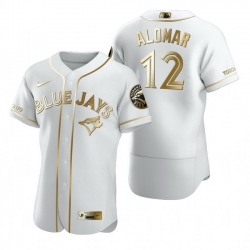 Toronto Blue Jays 12 Roberto Alomar White Nike Mens Authentic Golden Edition MLB Jersey