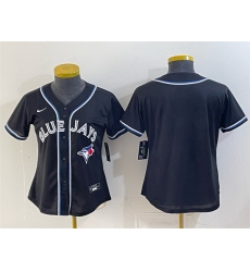 Women Toronto Blue Jays Blank 2026 Fashion Replica Black Out Stitched Baseball Jersey Women Toronto Blue Jays Blank 2026 Fashion Replica Black Out Stitched Baseball Jersey