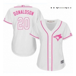 Womens Majestic Toronto Blue Jays 20 Josh Donaldson Authentic White Fashion Cool Base MLB Jersey