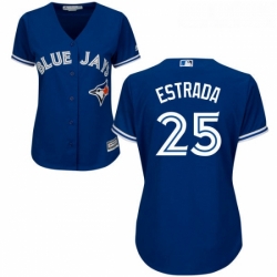 Womens Majestic Toronto Blue Jays 25 Marco Estrada Replica Blue Alternate MLB Jersey