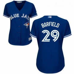 Womens Majestic Toronto Blue Jays 29 Jesse Barfield Replica Blue Alternate MLB Jersey 