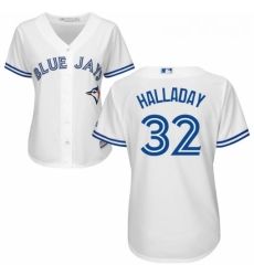 Womens Majestic Toronto Blue Jays 32 Roy Halladay Authentic White Home MLB Jersey