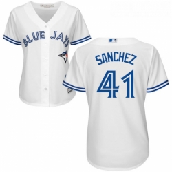 Womens Majestic Toronto Blue Jays 41 Aaron Sanchez Replica White Home MLB Jersey