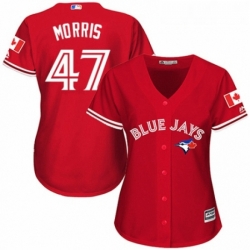 Womens Majestic Toronto Blue Jays 47 Jack Morris Authentic Scarlet Alternate MLB Jersey 