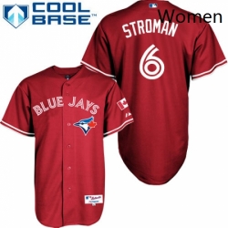 Womens Majestic Toronto Blue Jays 6 Marcus Stroman Authentic Red Canada Day MLB Jersey