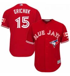 Youth Majestic Toronto Blue Jays 15 Randal Grichuk Authentic Scarlet Alternate MLB Jersey 