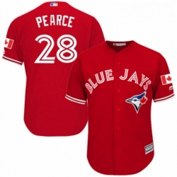 Youth Majestic Toronto Blue Jays 28 Steve Pearce Authentic Scarlet Alternate MLB Jersey 