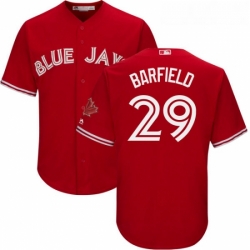 Youth Majestic Toronto Blue Jays 29 Jesse Barfield Authentic Scarlet Alternate MLB Jersey 