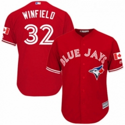 Youth Majestic Toronto Blue Jays 32 Dave Winfield Authentic Scarlet Alternate MLB Jersey 