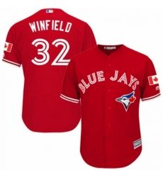 Youth Majestic Toronto Blue Jays 32 Dave Winfield Replica Scarlet Alternate MLB Jersey 