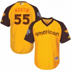 Youth Majestic Toronto Blue Jays 55 Russell Martin Authentic Yellow 2016 All Star American League BP Cool Base MLB Jersey