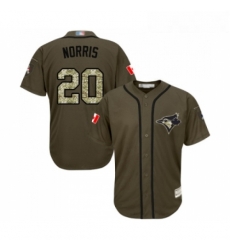 Youth Toronto Blue Jays 20 Bud Norris Authentic Green Salute to Service Baseball Jersey 