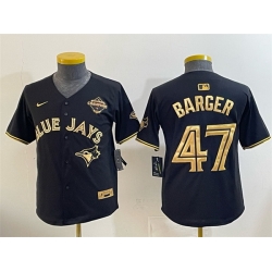 Youth Toronto Blue Jays 47 Addison Barger Black Gold 2025 American League Champions Limited Stitched Baseball Jersey