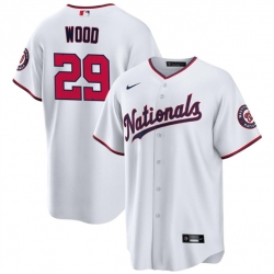 Men Washington Nationals 29 James Wood White 2024 Home Limited Stitched Baseball Jersey