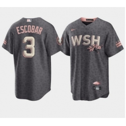 Men Washington Nationals 3 Alcides Escobar 2022 Grey City Connect Cherry Blossom Cool Base Stitched jersey