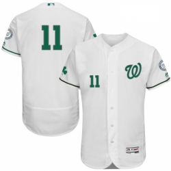 Mens Majestic Washington Nationals 11 Ryan Zimmerman White Celtic Flexbase Authentic Collection MLB Jersey 