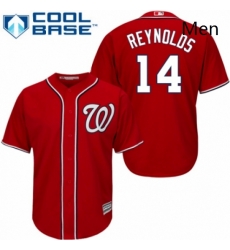 Mens Majestic Washington Nationals 14 Mark Reynolds Replica Red Alternate 1 Cool Base MLB Jersey 