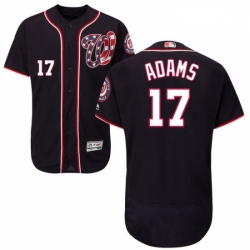 Mens Majestic Washington Nationals 17 Matt Adams Navy Blue Alternate 2 FLex Base MLB Stitched Jersey