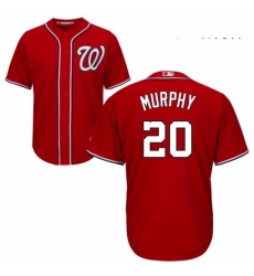 Mens Majestic Washington Nationals 20 Daniel Murphy Replica Red Alternate 1 Cool Base MLB Jersey