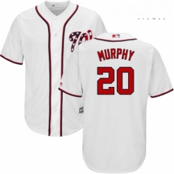 Mens Majestic Washington Nationals 20 Daniel Murphy Replica White Home Cool Base MLB Jersey