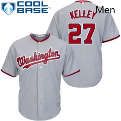 Mens Majestic Washington Nationals 27 Shawn Kelley Replica Grey Road Cool Base MLB Jersey