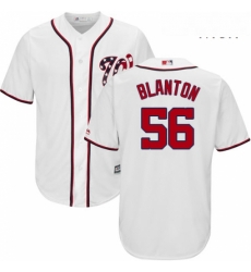 Mens Majestic Washington Nationals 56 Joe Blanton Replica White Home Cool Base MLB Jersey