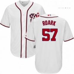 Mens Majestic Washington Nationals 57 Tanner Roark Replica White Home Cool Base MLB Jersey 