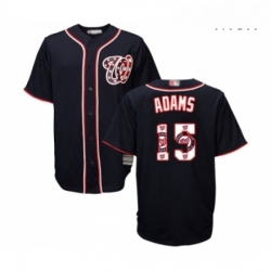 Mens Washington Nationals 15 Matt Adams Authentic Navy Blue Team Logo Fashion Cool Base Baseball Jersey 