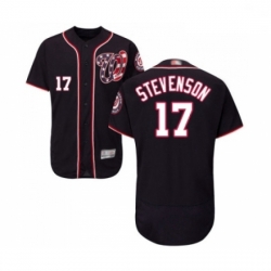 Mens Washington Nationals 17 Andrew Stevenson Navy Blue Alternate Flex Base Authentic Collection MLB JerseyBas