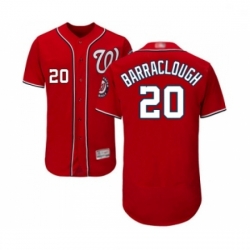 Mens Washington Nationals 20 Kyle Barraclough Red Alternate Flex Base Authentic Collection Baseball Jersey 