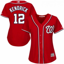 Womens Majestic Washington Nationals 12 Howie Kendrick Authentic Navy Blue Alternate 2 Cool Base MLB Jersey 