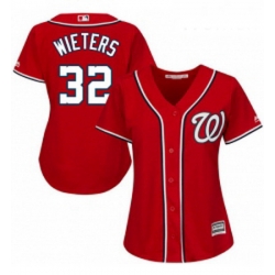 Womens Majestic Washington Nationals 32 Matt Wieters Authentic Red Alternate 1 Cool Base MLB Jersey