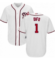 Youth Majestic Washington Nationals 1 Wilmer Difo Replica White Home Cool Base MLB Jersey 