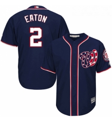 Youth Majestic Washington Nationals 2 Adam Eaton Authentic Navy Blue Alternate 2 Cool Base MLB Jersey