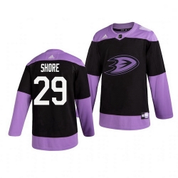 Ducks 29 Devin Shore Black Purple Hockey Fights Cancer Adidas Jersey