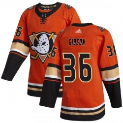 Men Anaheim Ducks 36 John Gibson Orange Stitched Jersey