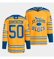 Men St Louis Blues 55 Colton Parayko Yellow 2022 23 Reverse Retro Stitched Jersey