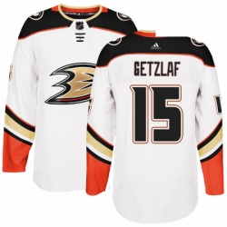 Mens Adidas Anaheim Ducks 15 Ryan Getzlaf Authentic White Away NHL Jersey 