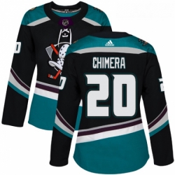 Womens Adidas Anaheim Ducks 20 Jason Chimera Authentic Black Teal Third NHL Jersey 